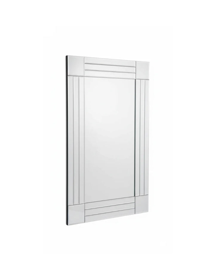 Sparkle Decors Full Length Wall Mirror with Triple Edge Strips, Elegant Silver Frame, MDF Back – Home Décor Mirror (40x120cm)