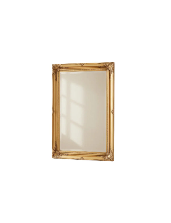 Sparkle Decors 60x90 cm Vintage Gold Ornate Wall Mirror – Deep Wooden Frame, Floral Design for Bedroom, Living Room & Hallway