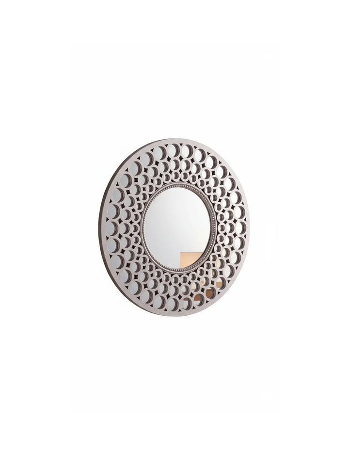 Sparkle Decors 63cm Silver Round Wall Mirror – Elegant Sunburst Design for Living Room, Bedroom & Dining Decor