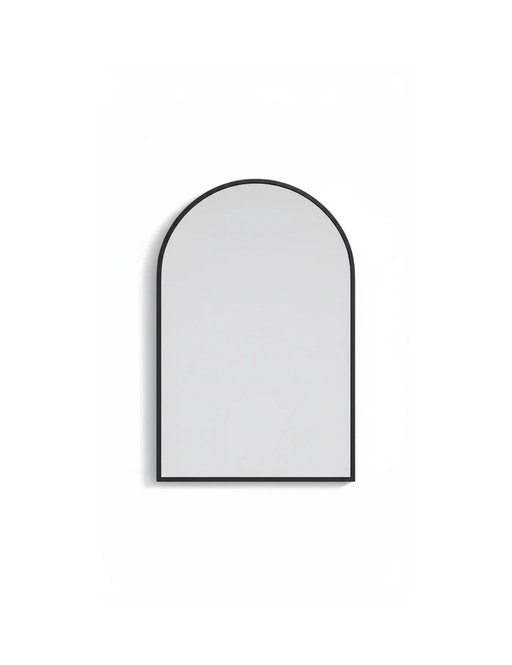 Black Metal Arch Wall Mirror with Contemporary Sleek Frame – Sparkle Decors