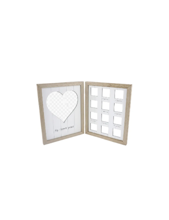 My First Year Baby Photo Frame MDF Natural Wood | Sparkle Decor