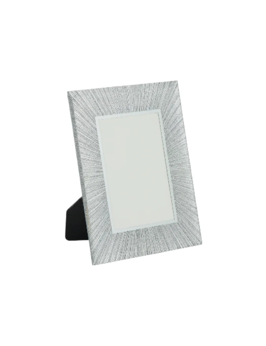 Elegant Silver Glitter Glass Photo Frame 8x10 Sunburst Design | Sparkle Decor