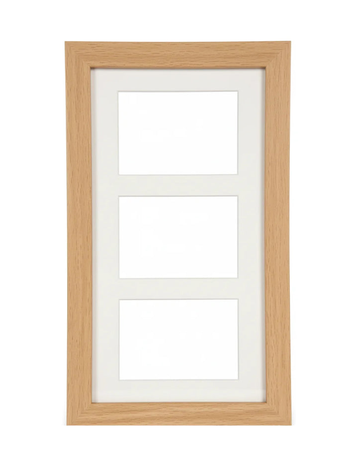 3 Multi-Aperture Oak Wall Frame 26x43cm | Sparkle Decor