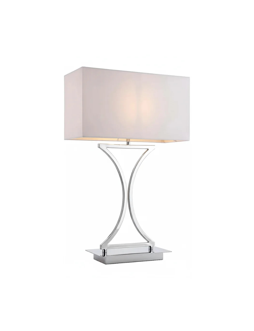 Elegant Chrome Table Lamp with White Shade | Sparkle decors