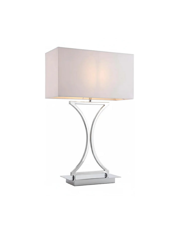 Elegant Chrome Table Lamp with White Shade | Sparkle decors