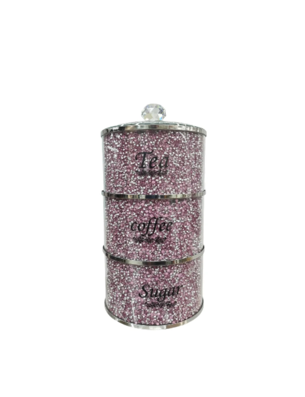 Stackable Crystal Tea Coffee Sugar Canisters Set – Sparkle Decors