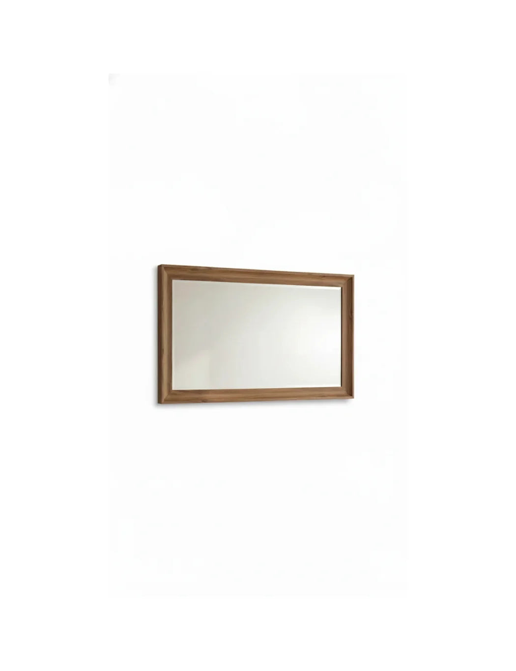 Sparkle Decors Large Walnut Brown Bevelled Wall Mirror 60x90cm – Curved Frame for Living Room, Bedroom & Hallway