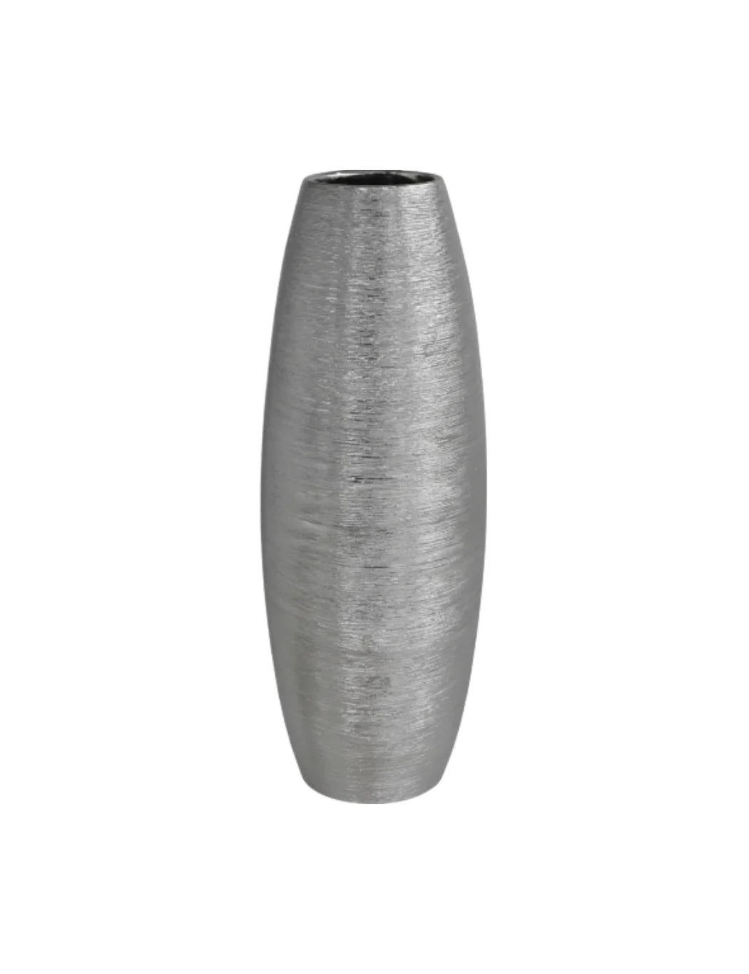 Grey Shimmer Textured Oval Vase Modern Home Décor | Sparkle Decors