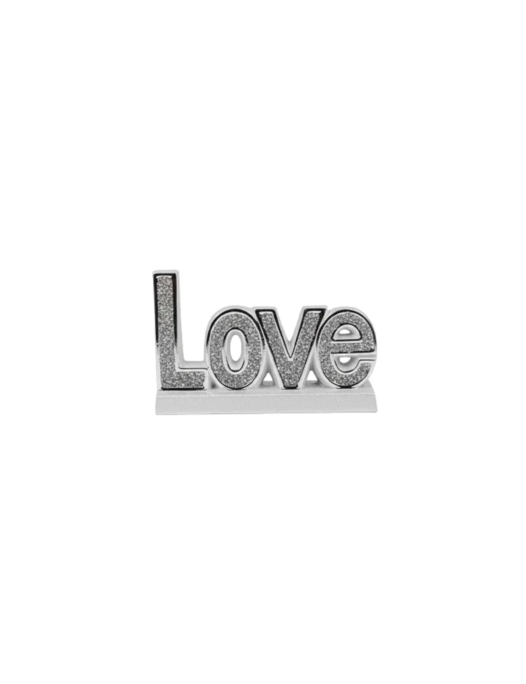 Silver Love Crushed Diamond Ornament – Sparkle Bling Home Décor Gift | Sparkle Decors