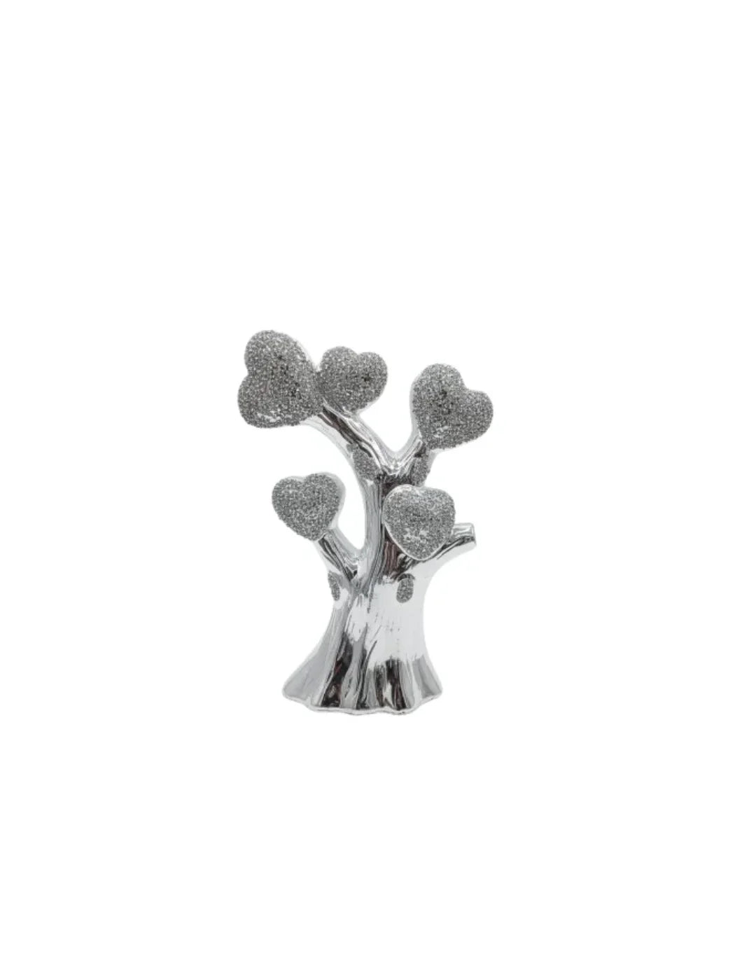 Silver Heart Tree Crushed Jewel Ornament – Diamante Shelf Décor Gift | Sparkle Decors
