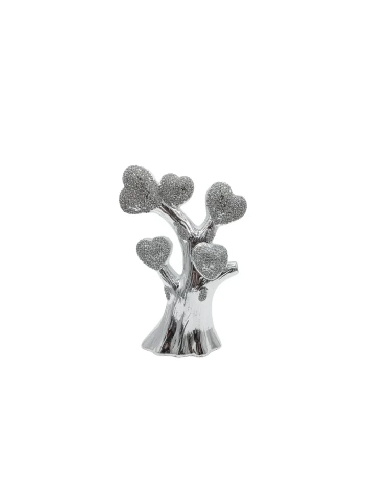 Silver Heart Tree Crushed Jewel Ornament – Diamante Shelf Décor Gift | Sparkle Decors