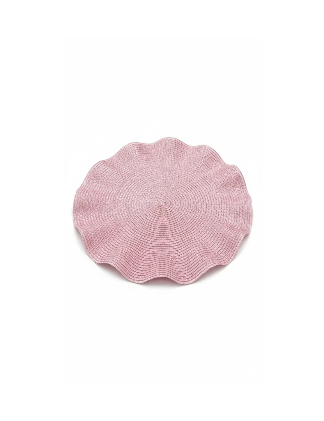 Set of 6 Pink Wavy Rattan Placemats – 38cm Round Decorative Table Mats