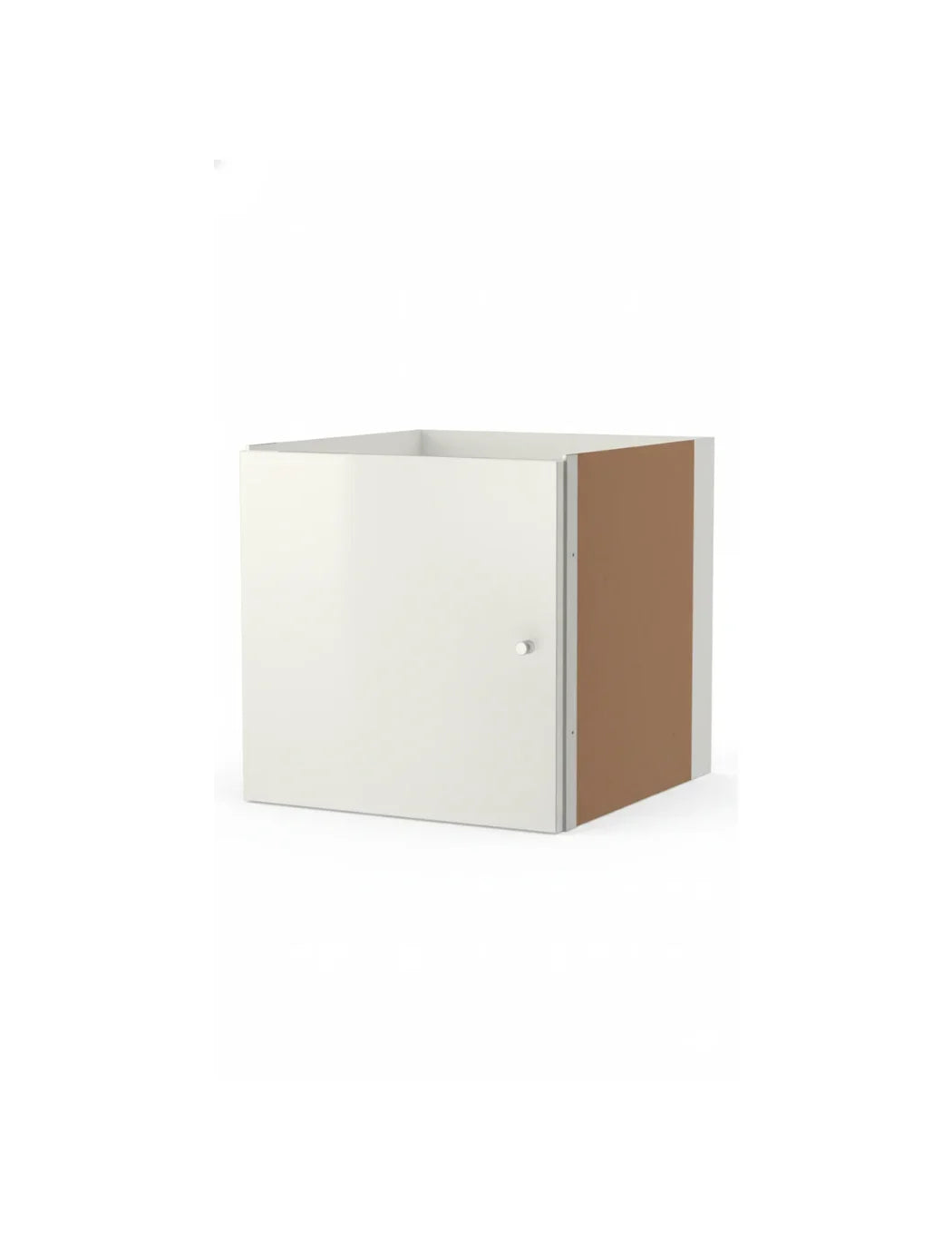 Square Storage Cube Insert with Door – White Modular Shelf Cabinet Unit