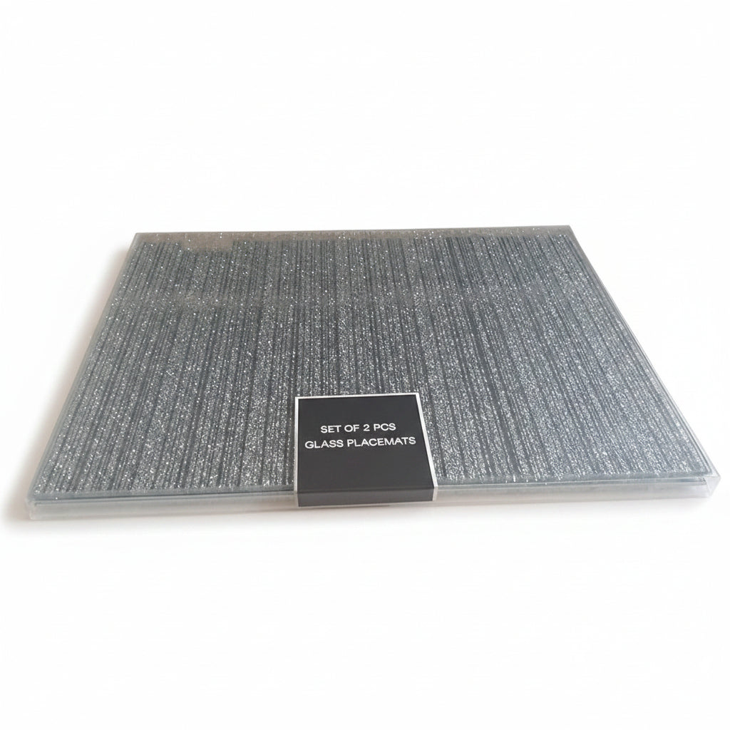 Sparkle mirrored silver placemats set of 2