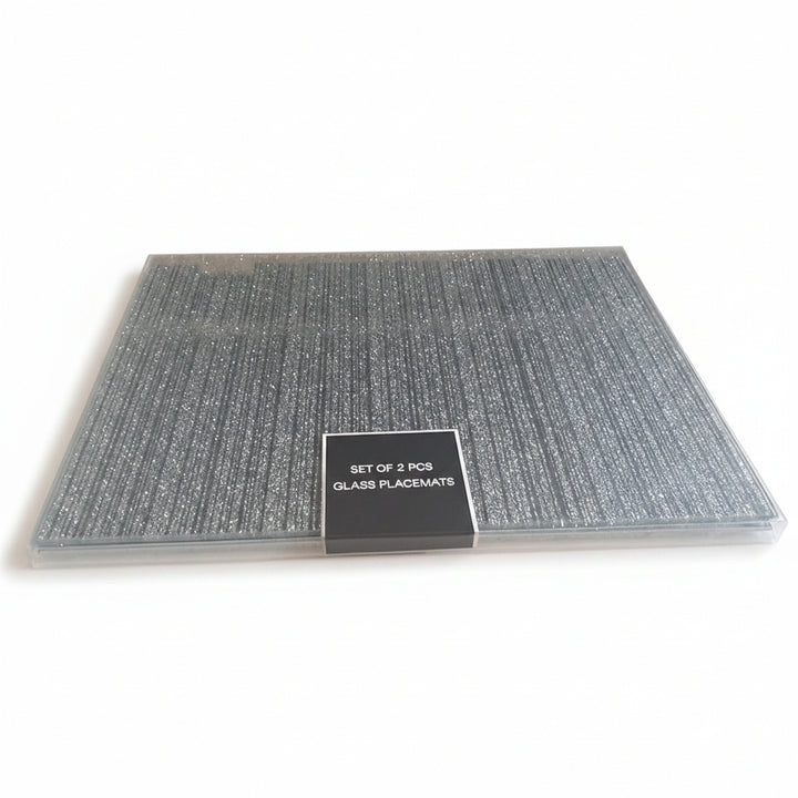 Sparkle mirrored silver placemats set of 2