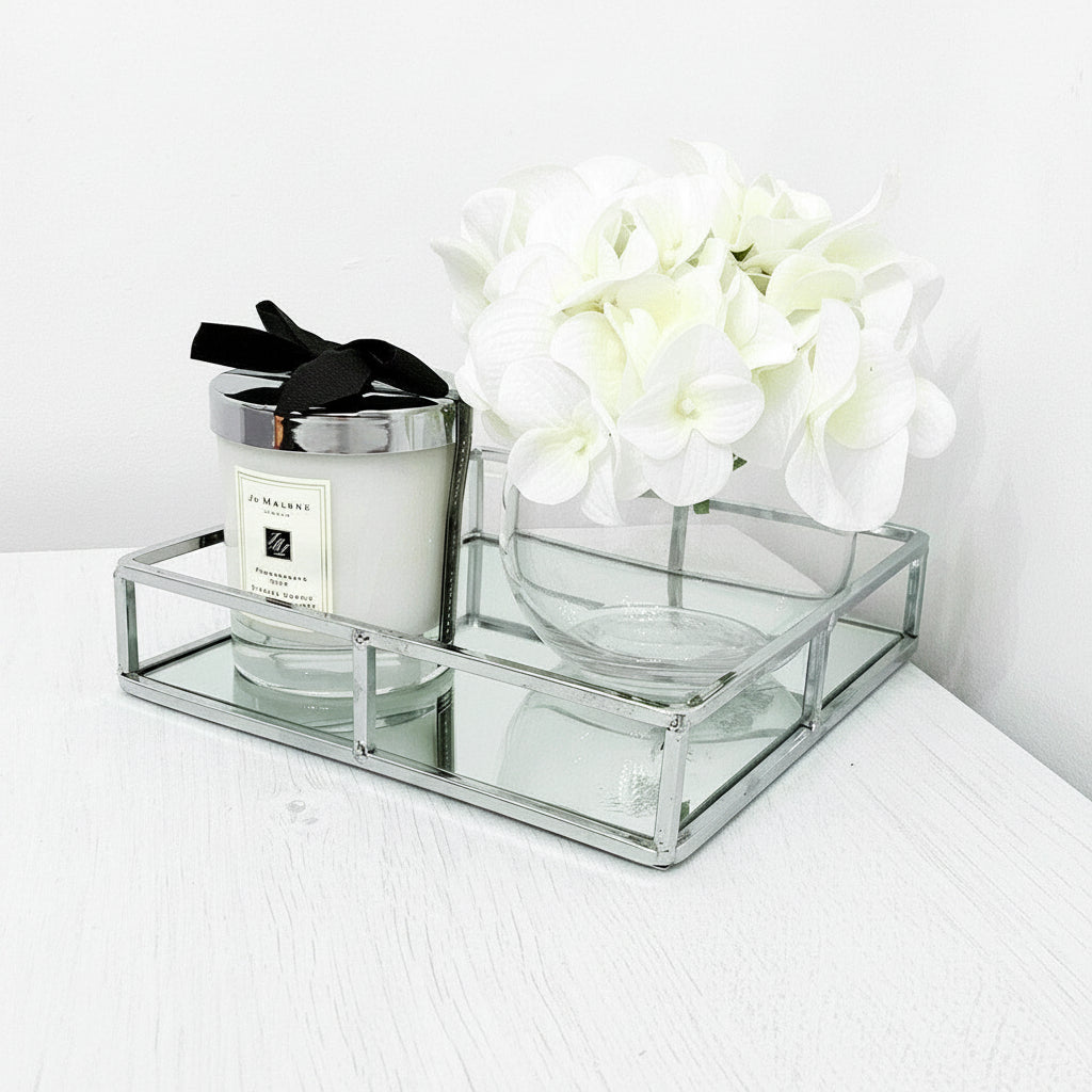 Square Mirror Candle Tray 20x20cm