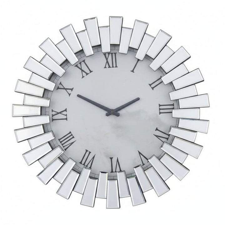 Sunburst Mirrored Wall Clock modern decorative clock