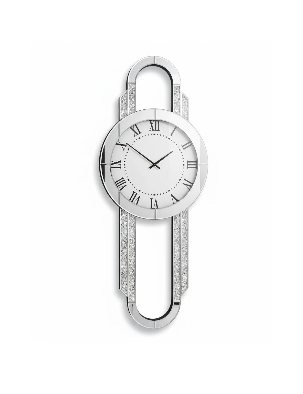 Full Mirrored Grandfather Wall Clock 118cm – Elegant Tall Roman Dial Art | Sparkle Decors UK