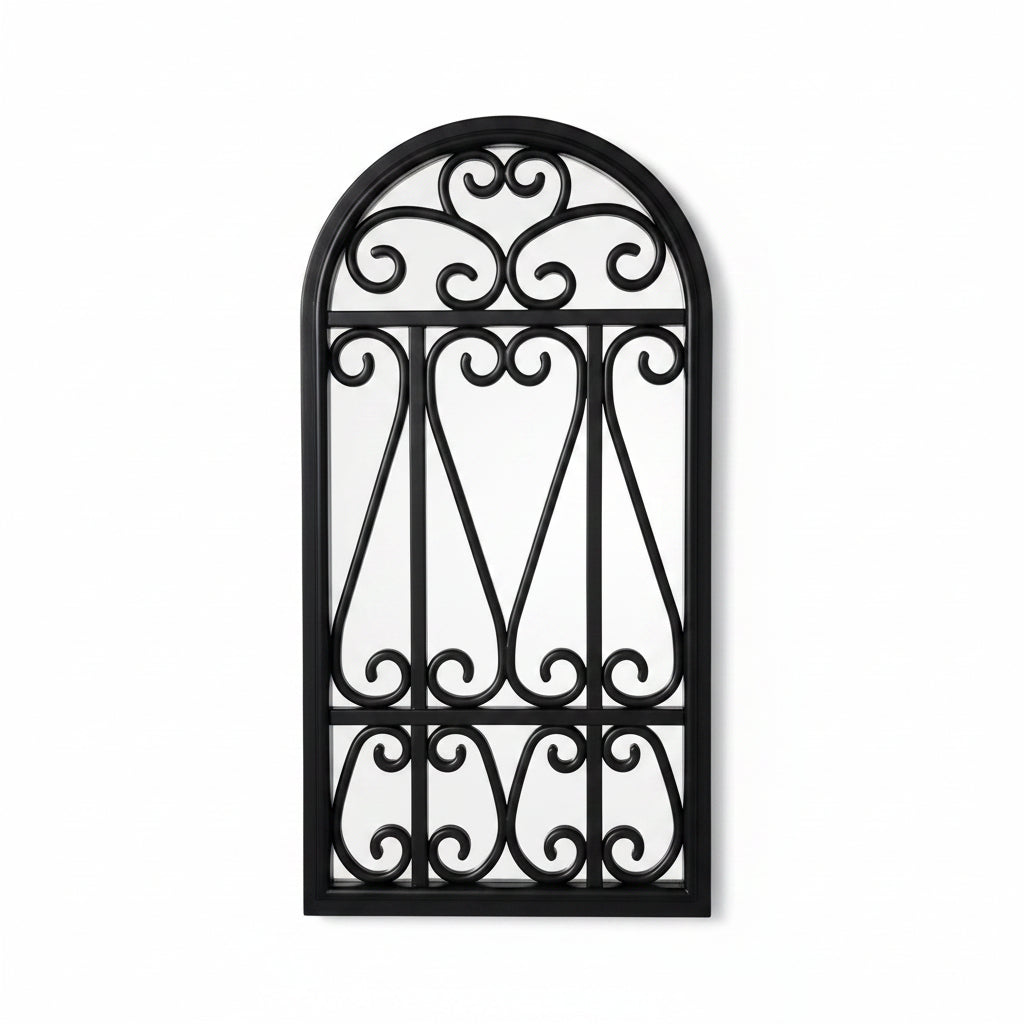 Vicenza window style wall mirror black