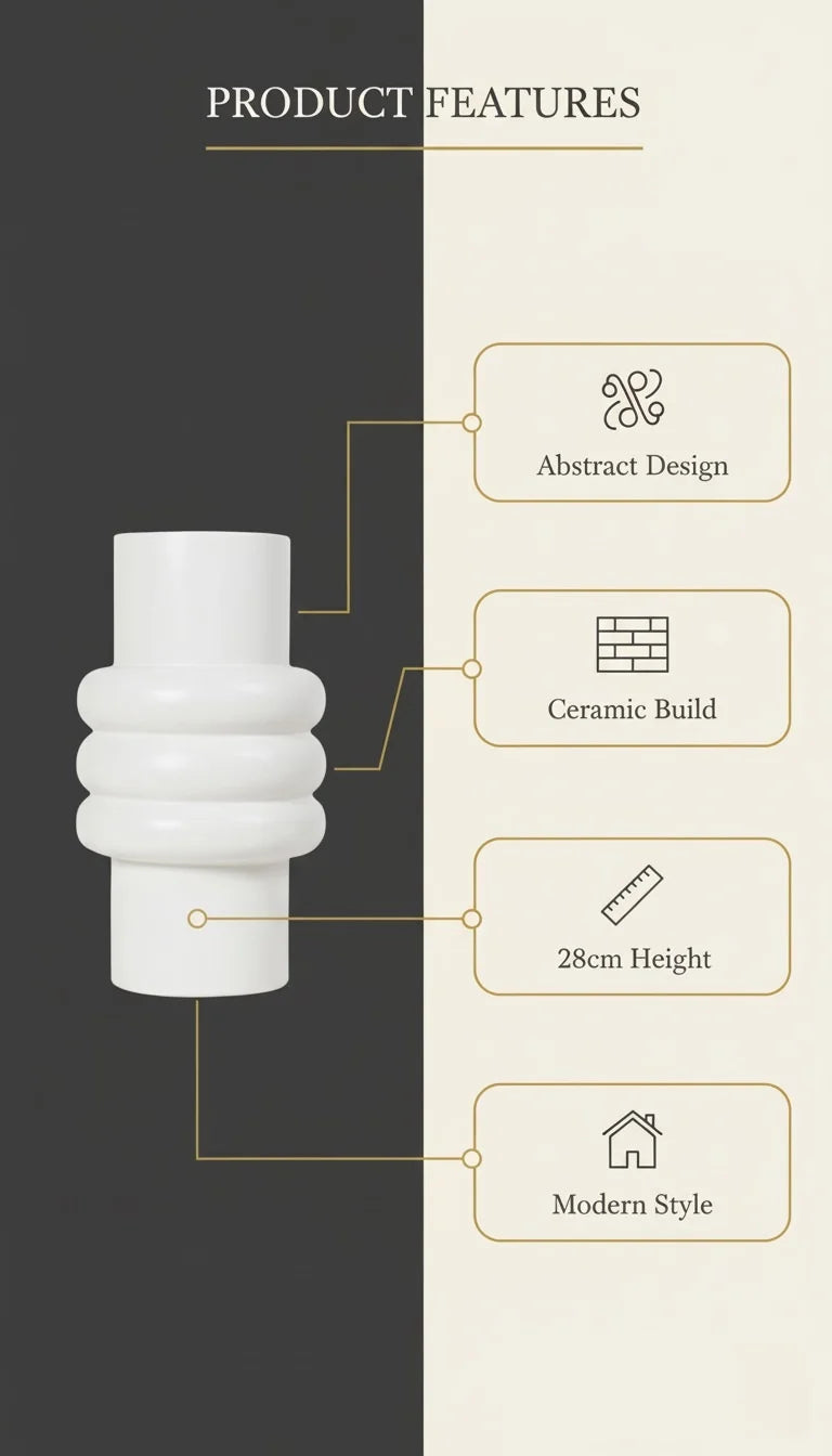 Cleo Abstract Black Ceramic Vase for Modern Décor | Sparkle Decors