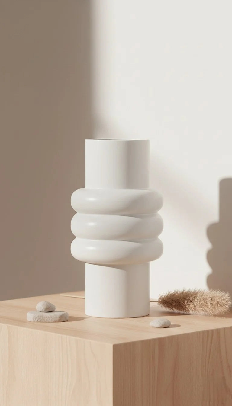 Cleo Abstract Black Ceramic Vase for Modern Décor | Sparkle Decors