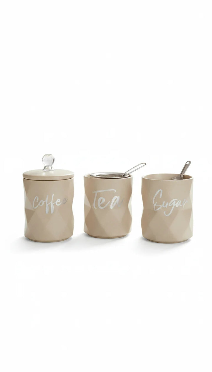 Grey Ceramic Canister Set – Sparkle Decors