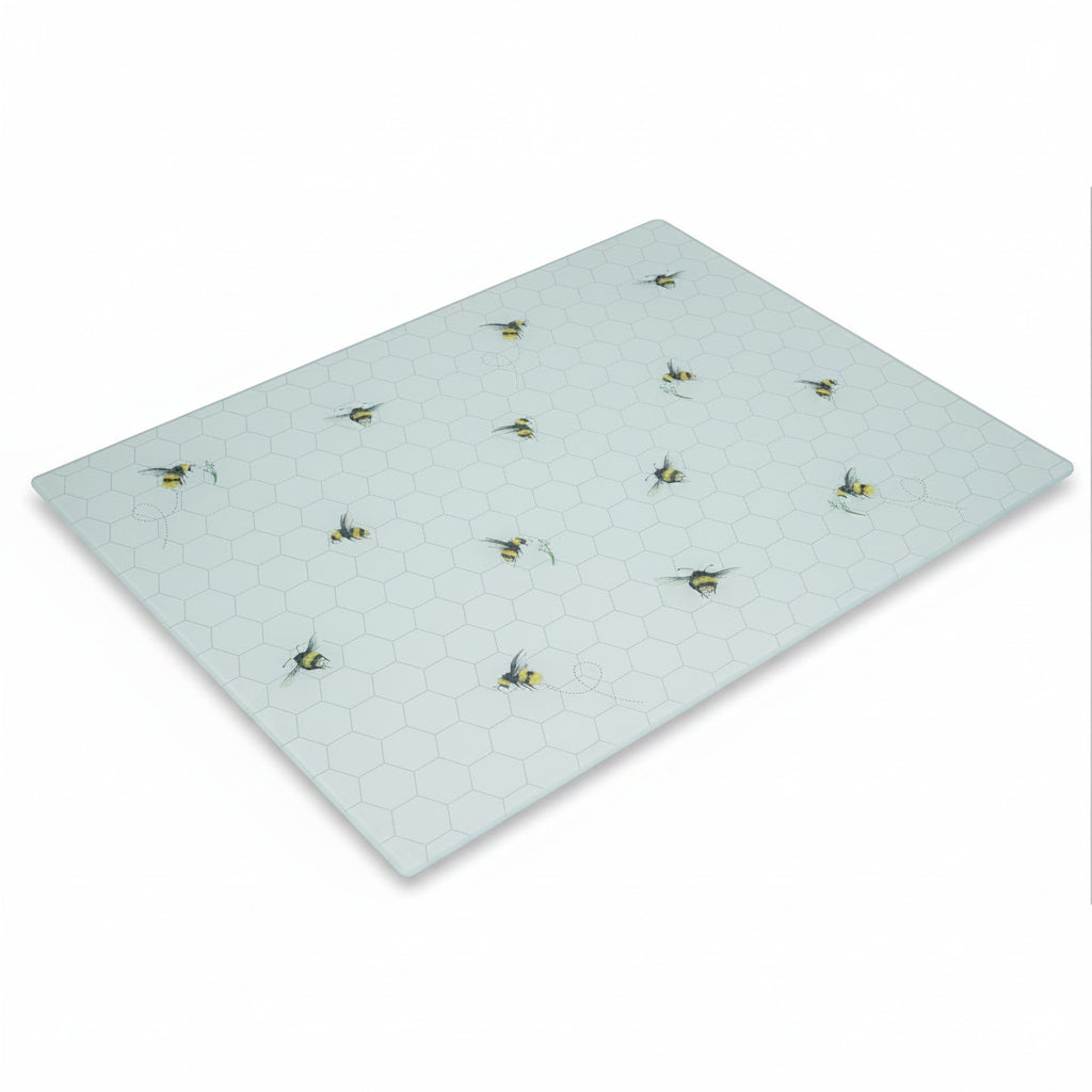 White rectangular glass worktop saver
