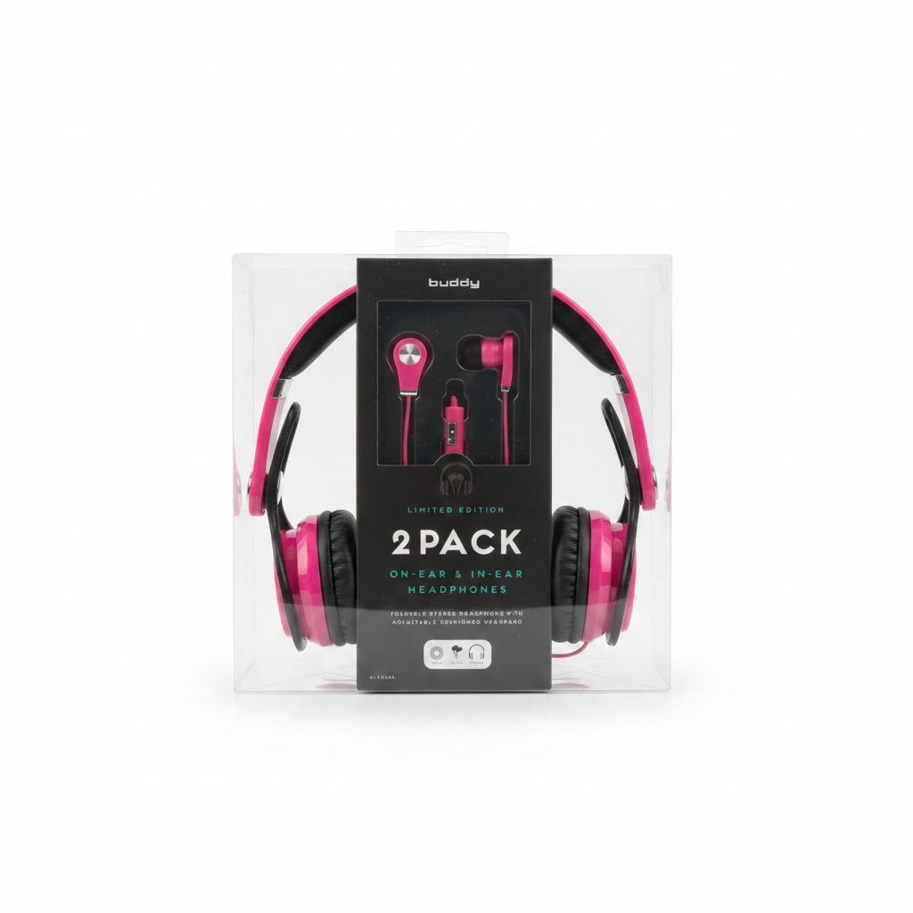 Wired Headset Pink Set of 2