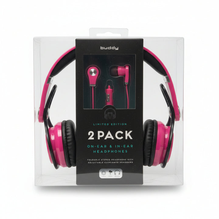 Wired Headset Red Pink Set