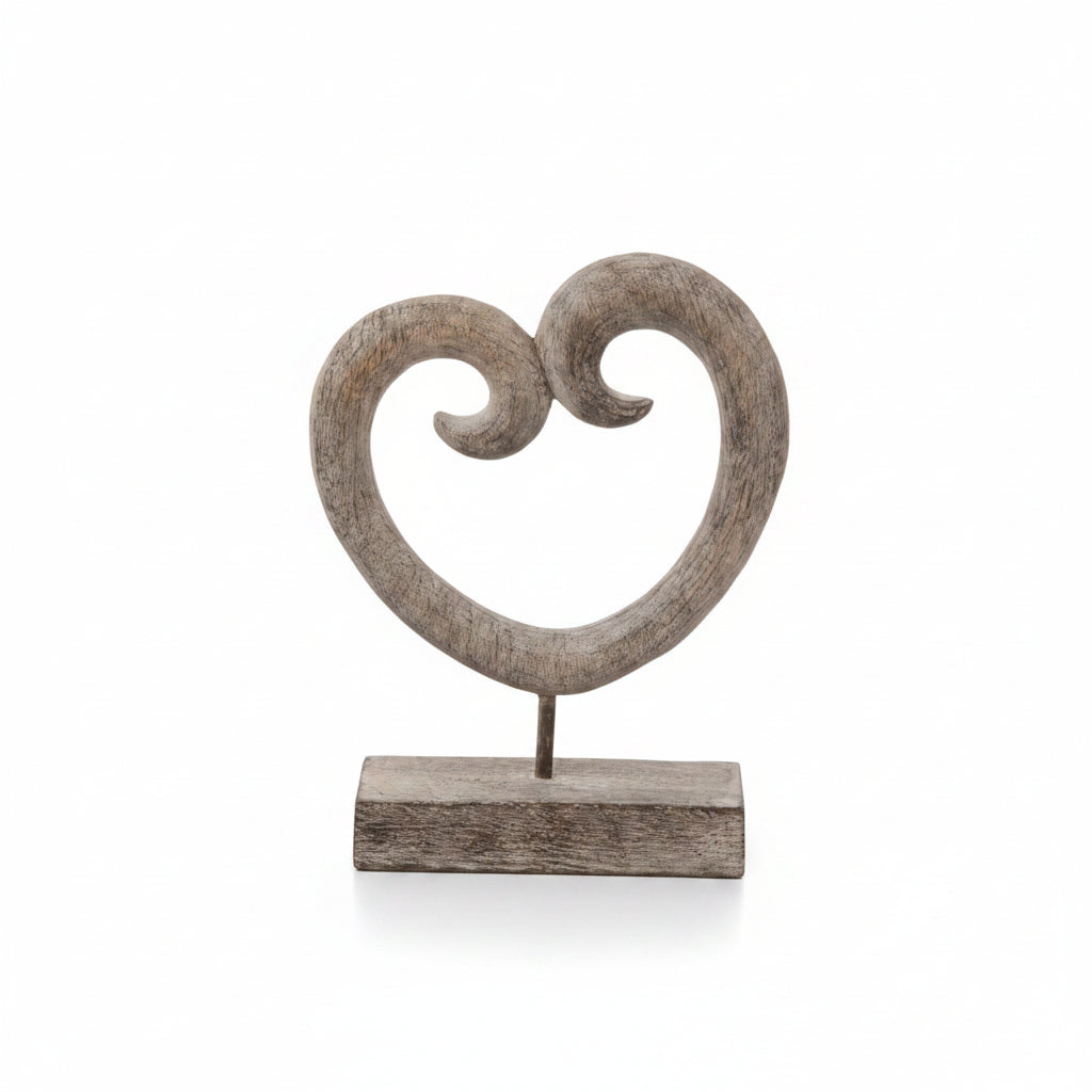 Wooden heart ornament gift