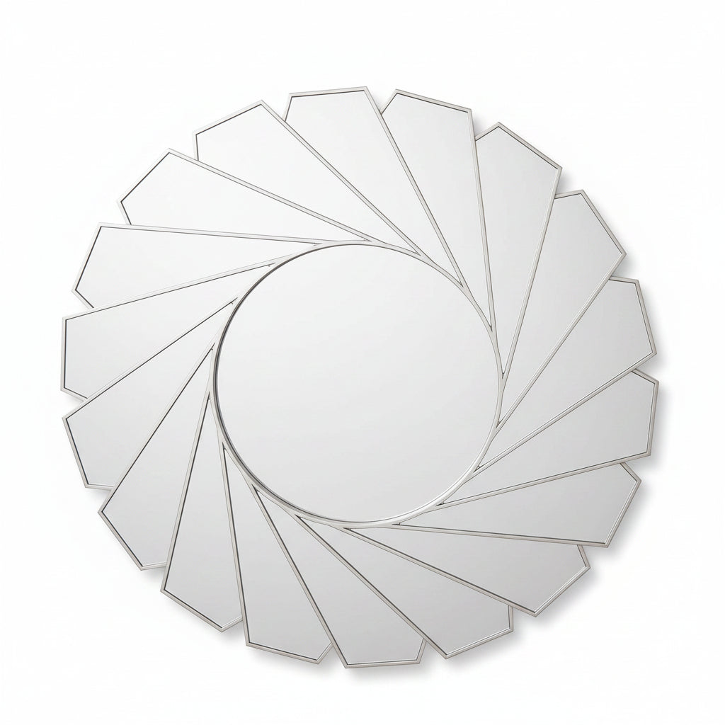 art deco swivel wall mirror silver frame