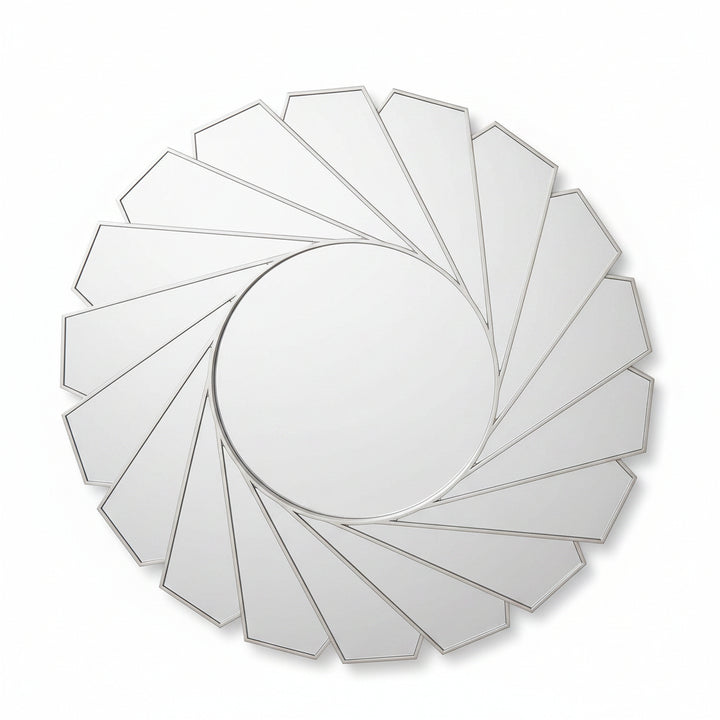 art deco swivel wall mirror silver frame
