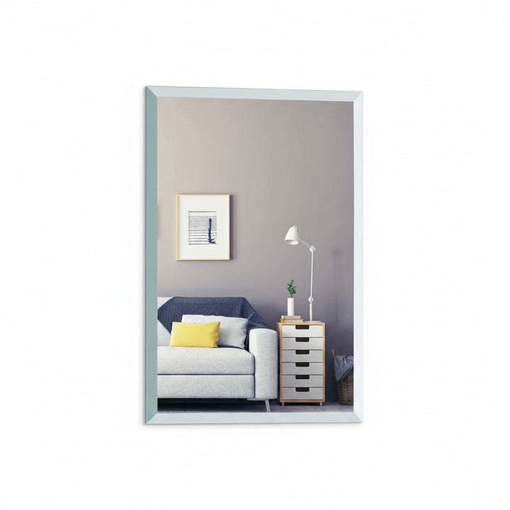 bevelled bathroom wall mirror rectangle decor