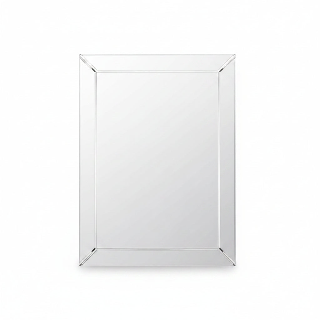 bevelled rectangle wall mirror silver modern wall mirror decor