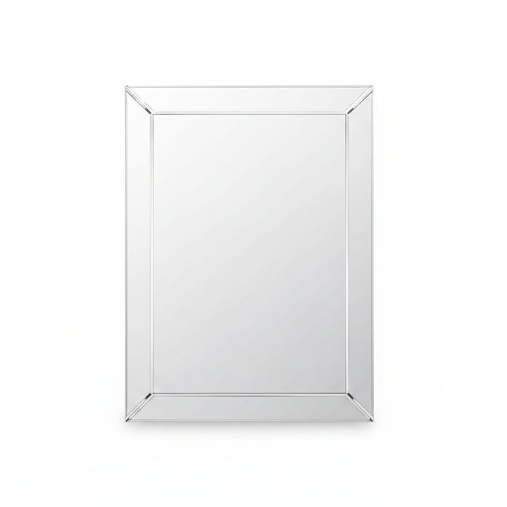 bevelled rectangle wall mirror silver modern wall mirror decor