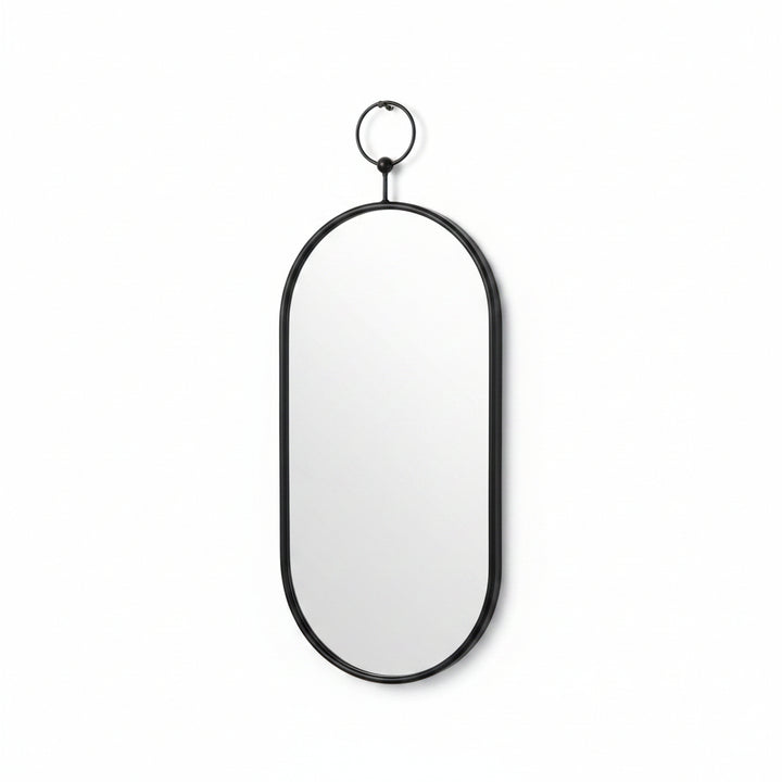 black hanging wall mirror modern hallway decor