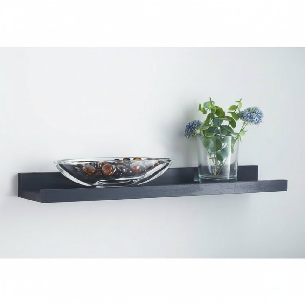 black picture wall shelf floating decorative book shelf