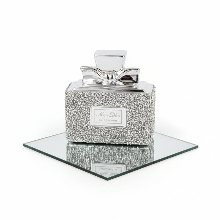 crushed diamond perfume bottle ornament silver home decor