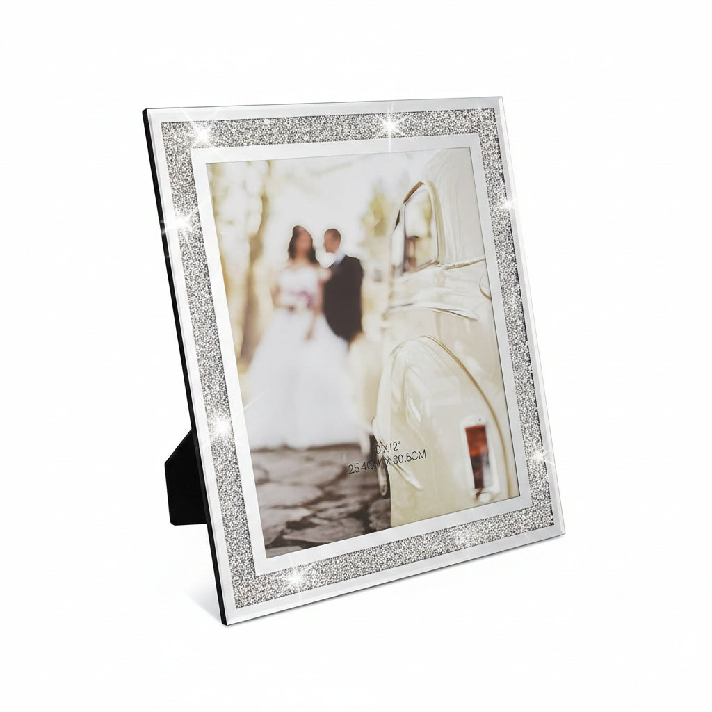 crystal mirror photo frame diamante sparkle desk frame