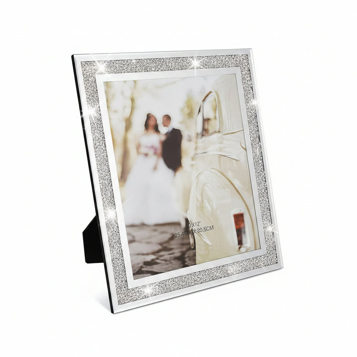 crystal mirror photo frame diamante sparkle desk frame
