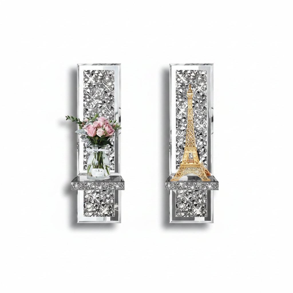 crystal wall chandelier candle holders set 2