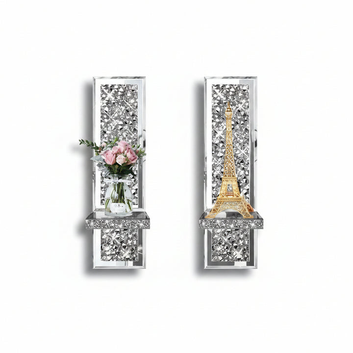 crystal wall chandelier candle holders set 2