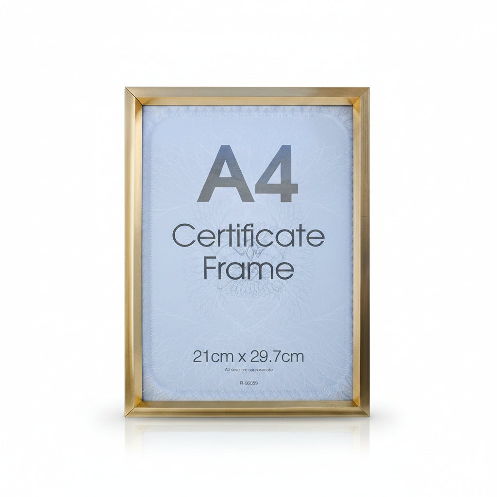 gold a4 certificate photo frame luxury metallic picture frame