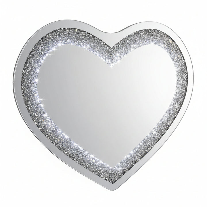 heart wall mirror crushed crystal illuminated mirror