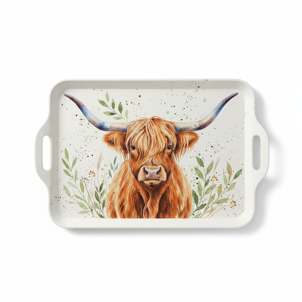 highland cow serving tray large decorative tray