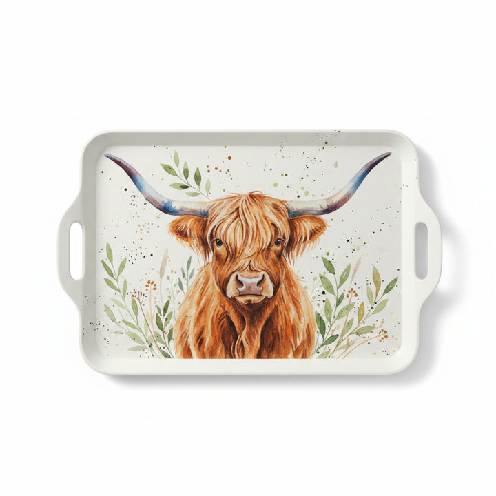 highland cow serving tray large decorative tray