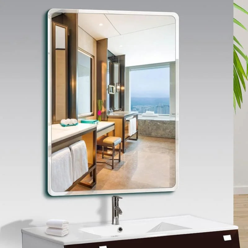 Sparkle Decors 60×45cm Frameless Wall Mirror — Rounded Corner, Polished Edge