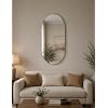 Large Silver Oval Shaped Frameless Wall Mounted Glass Mirror Rounded Edges Horizontal & Vertical Display 40x70Cm