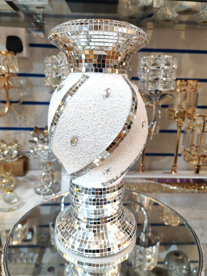 Silver crushed crystal bling mosaic vase
