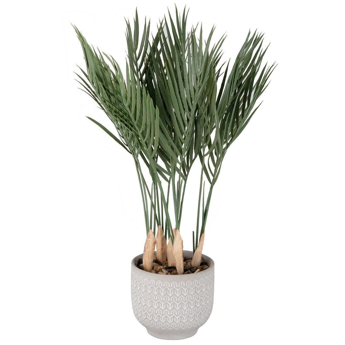 Palm leaves artificial plant in pot